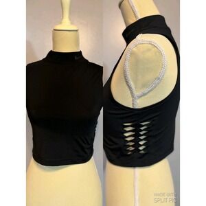 Nike Pro Dri-FIT Crop Tank Black Cutout Side Gym Y2K Athleisure Top